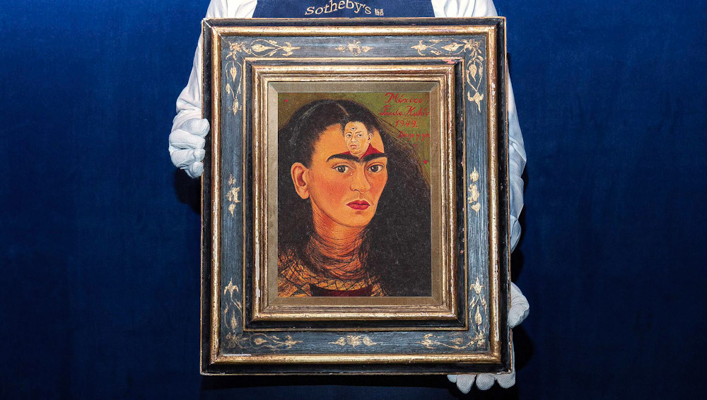 the most expensive artwork by a Latin American: Sothbys Frida Kahlo's Diego and I