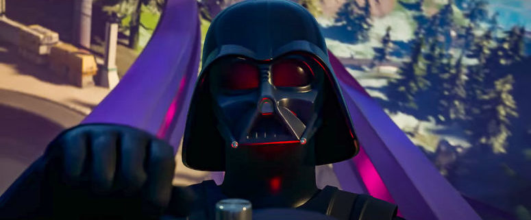 Which video game features Darth Vader on a rollercoaster?