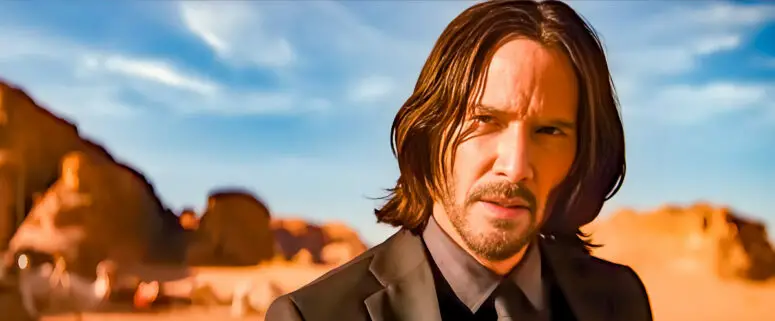 How many words does Keanu Reeves speak in John Wick 4?